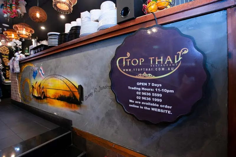 Inside T Top Thai restaurant